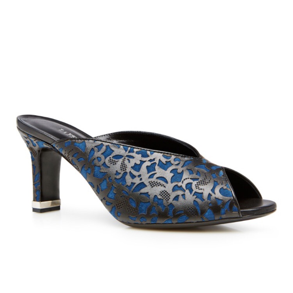 New Laser Cut Leather Sabot Mule